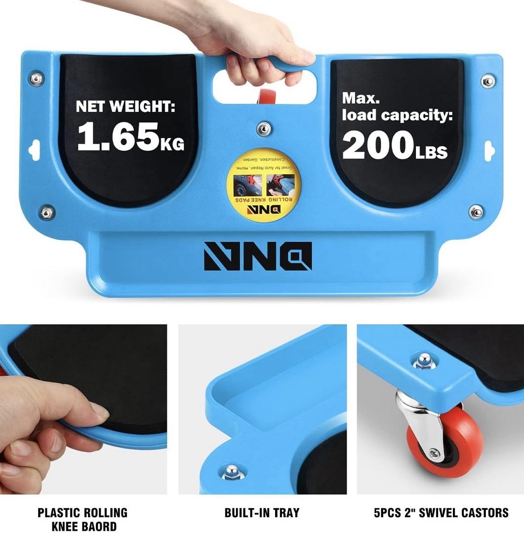 TOOLS-00145 Rolling Knee Creeper Pads with Tool Tray Holder for Garage Workshop Garden,Blue Small Hard Plastic , Rodilleras rodantes con soporte para bandeja de herramientas NEW