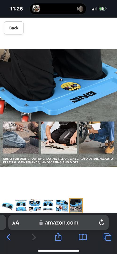 TOOLS-00145 Rolling Knee Creeper Pads with Tool Tray Holder for Garage Workshop Garden,Blue Small Hard Plastic , Rodilleras rodantes con soporte para bandeja de herramientas NEW
