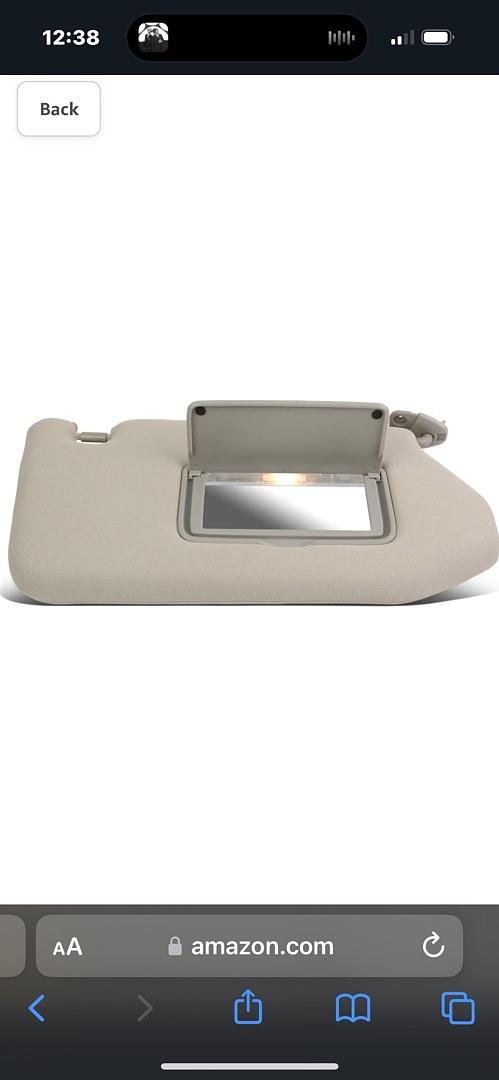 13-19 Nissan Pathfinder Infiniti JX35, Grey,Grey / Gray Factory Style Right Passenger Side Sun Visor