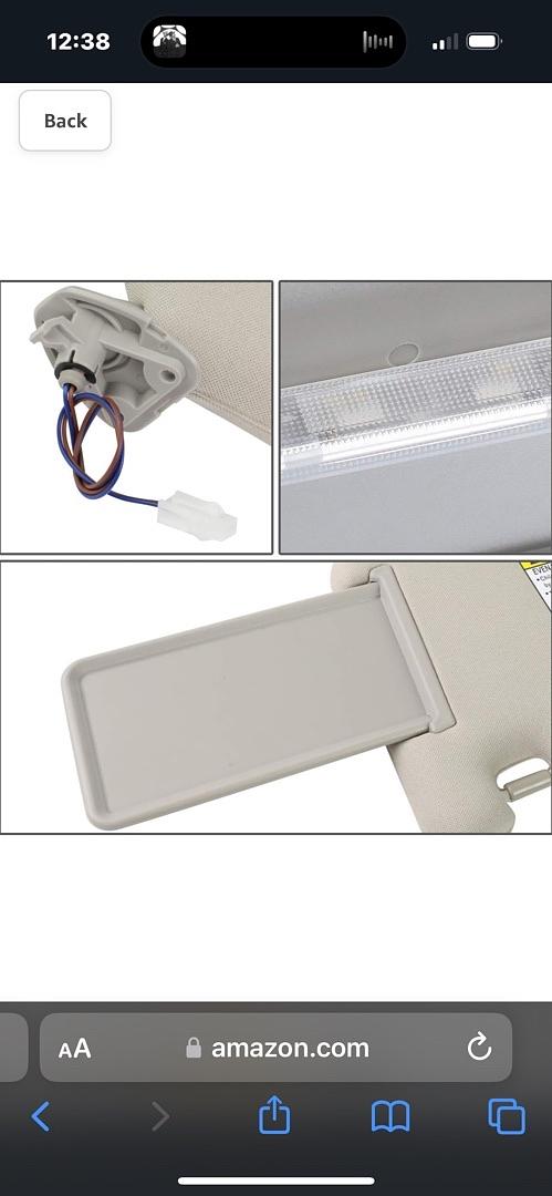 13-19 Nissan Pathfinder Infiniti JX35, Grey,Grey / Gray Factory Style Right Passenger Side Sun Visor