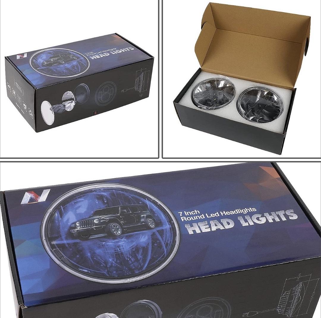 97-17 Jeep Wrangler JK TJ LJ CJ 18 Wrangler JK with Adapter Harness (Left & Right) DOT Approved 7 inches LED Headlight High Low Beam Compatible with