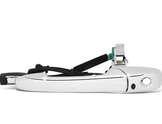 Front Left Outer Door Handle Compatible with 04-09 Mazda RX-8/07-12 CX-7/07-15 CX-9, w/Smart Entry, Chrome,