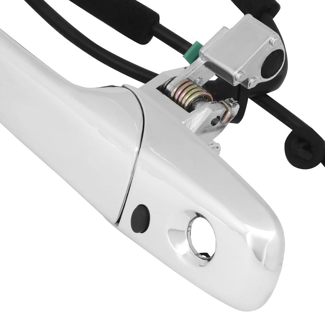 Front Left Outer Door Handle Compatible with 04-09 Mazda RX-8/07-12 CX-7/07-15 CX-9, w/Smart Entry, Chrome,