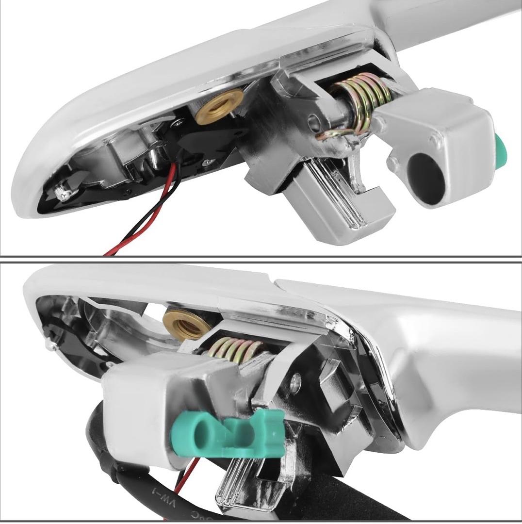 Front Left Outer Door Handle Compatible with 04-09 Mazda RX-8/07-12 CX-7/07-15 CX-9, w/Smart Entry, Chrome,
