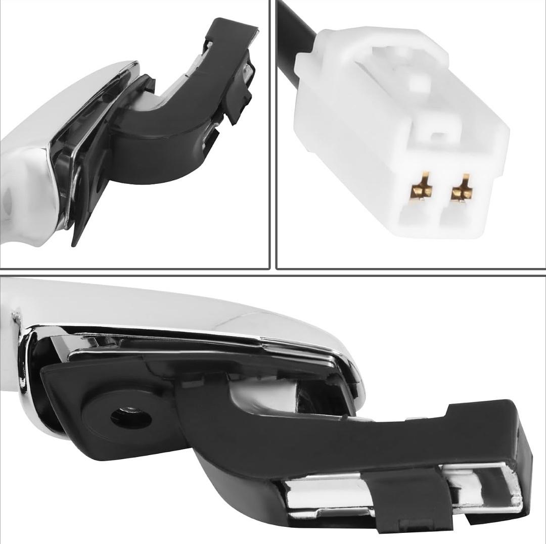 Front Left Outer Door Handle Compatible with 04-09 Mazda RX-8/07-12 CX-7/07-15 CX-9, w/Smart Entry, Chrome,