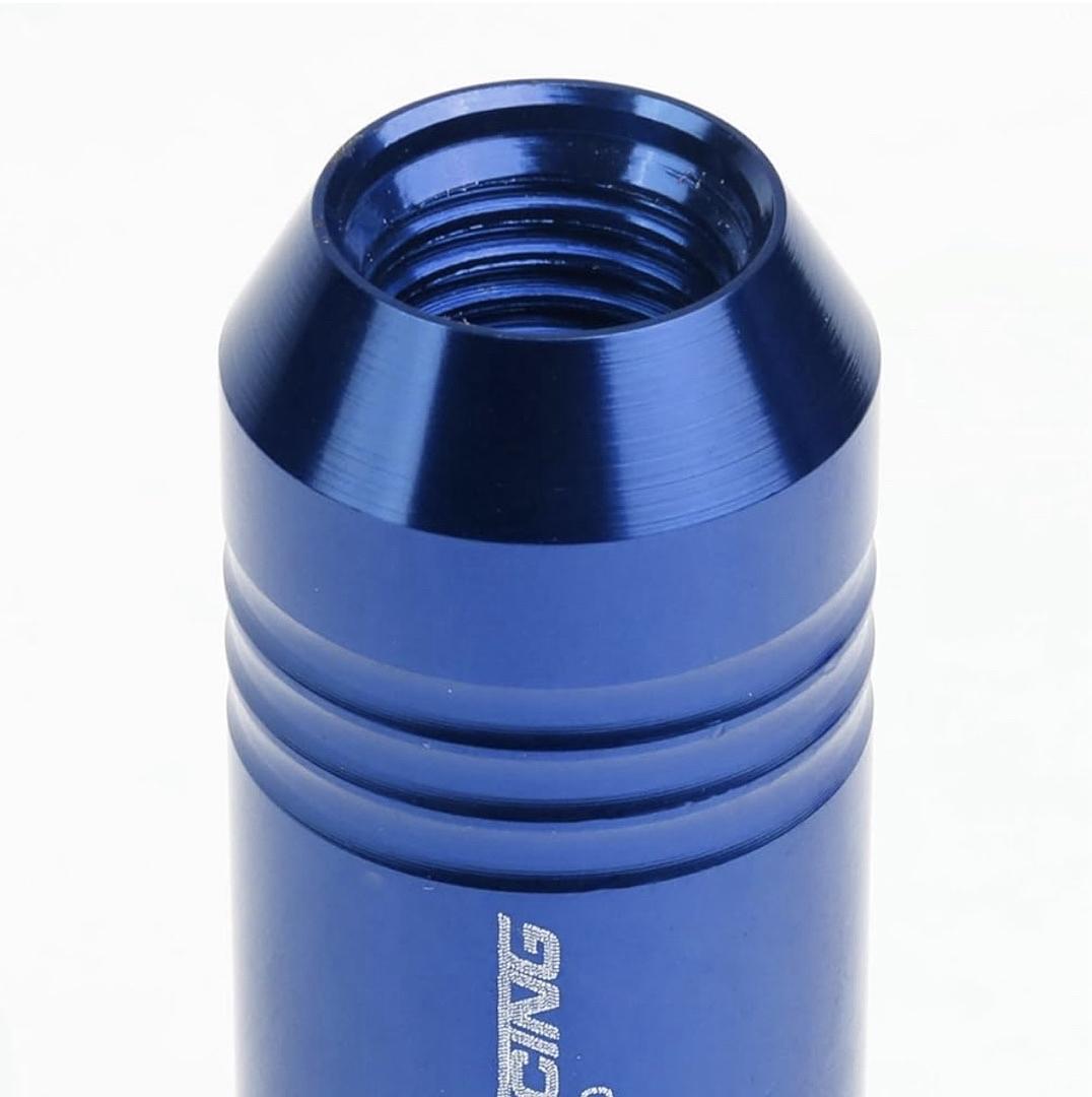 20Pcs M12 x 1.5 Aluminum Alloy Open End Wheel Lug Nuts w/Deep Drive Extension, 20mm OD/60mm H, Blue