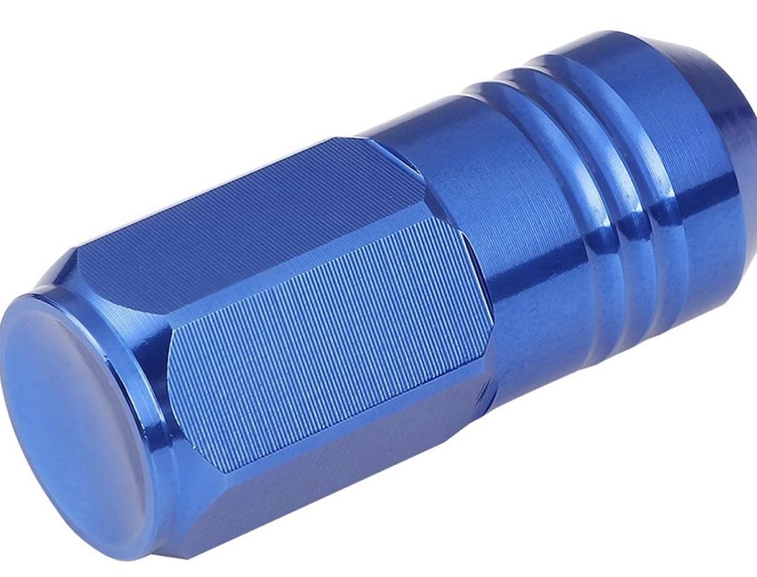 20Pcs Closed End Design M12 x 1.25 Aluminum Alloy Wheel Lug Nuts + Deep Drive Extension Adapter, 20mm OD/50mm Height (Blue)