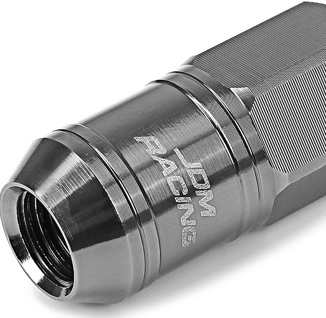 16Pcs M12 x 1.5 21mm OD/50mm Height Aluminum Open End Lug Nuts w/ 4 x Lock Nut, 1 x Lock Nut Key (Gun Metal)