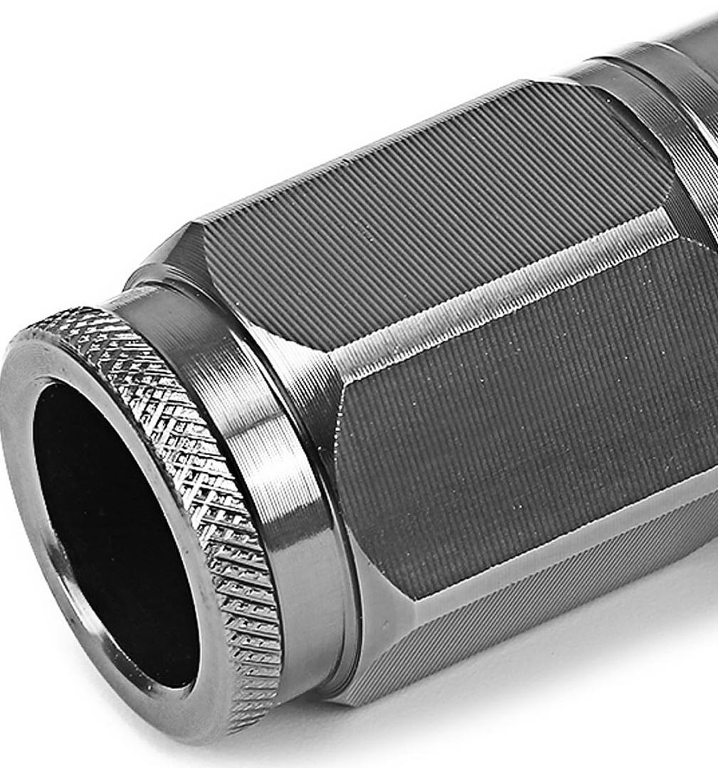16Pcs M12 x 1.5 21mm OD/50mm Height Aluminum Open End Lug Nuts w/ 4 x Lock Nut, 1 x Lock Nut Key (Gun Metal)