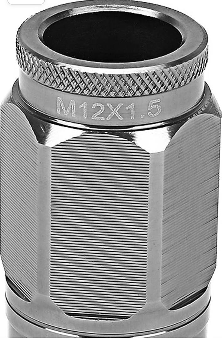 16Pcs M12 x 1.5 21mm OD/50mm Height Aluminum Open End Lug Nuts w/ 4 x Lock Nut, 1 x Lock Nut Key (Gun Metal)