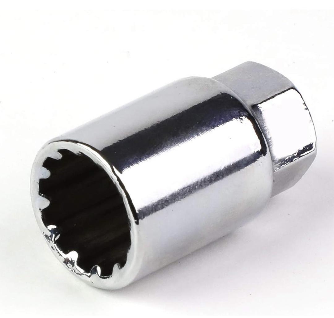 16Pcs M12 x 1.5 21mm OD/50mm Height Aluminum Open End Lug Nuts w/ 4 x Lock Nut, 1 x Lock Nut Key (Gun Metal)
