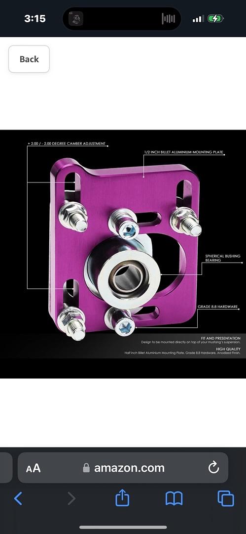 CBK-PLT-FM94-PP Front Adjustable +/- 2.5 Coilover Camber/Caster Plates (SCRATCHED)