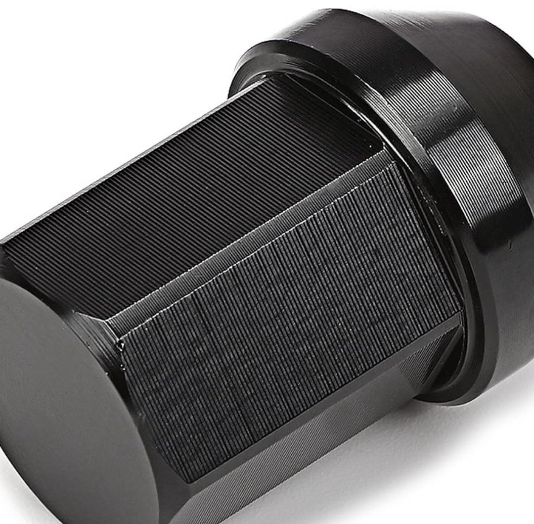 20Pcs M12 x 1.5 25mmOD/35mm Height Close End Lug Nuts w/Deep Drive Extension Adapter, Black