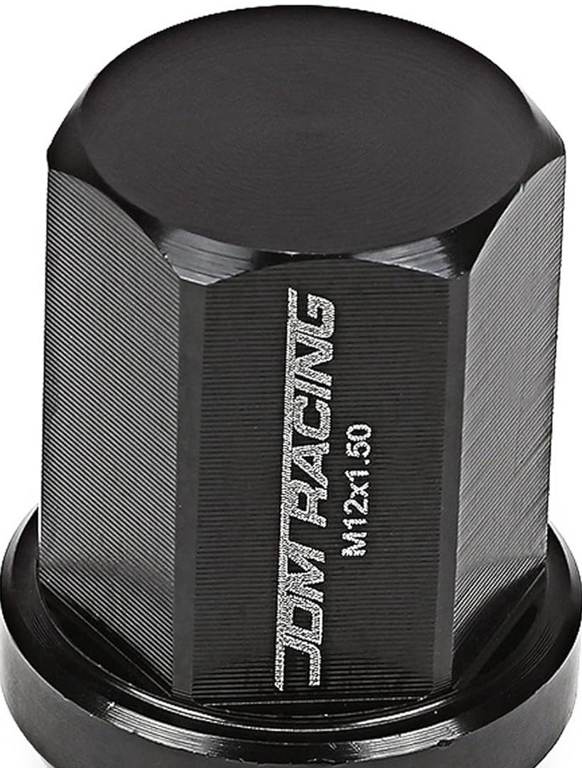 20Pcs M12 x 1.5 25mmOD/35mm Height Close End Lug Nuts w/Deep Drive Extension Adapter, Black