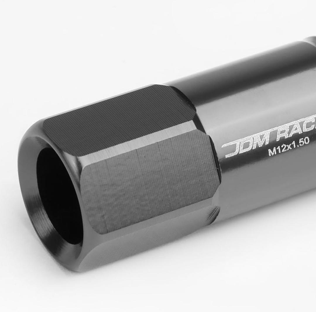 20Pcs M12 x 1.5 Aluminum Alloy Open End Wheel Lug Nuts w/Deep Drive Extension, 20mm OD/60mm H, Gun Metal