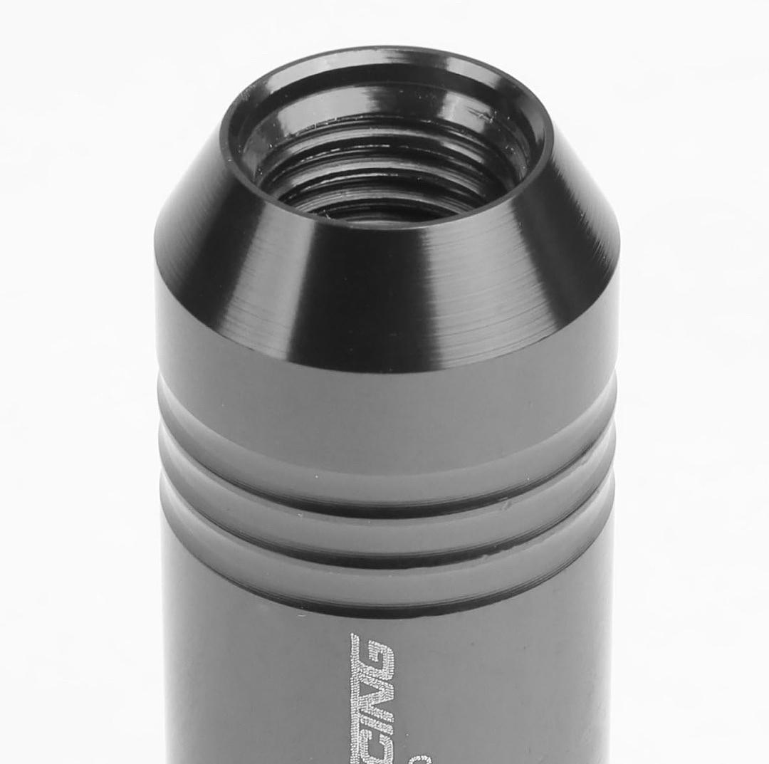 20Pcs M12 x 1.5 Aluminum Alloy Open End Wheel Lug Nuts w/Deep Drive Extension, 20mm OD/60mm H, Gun Metal