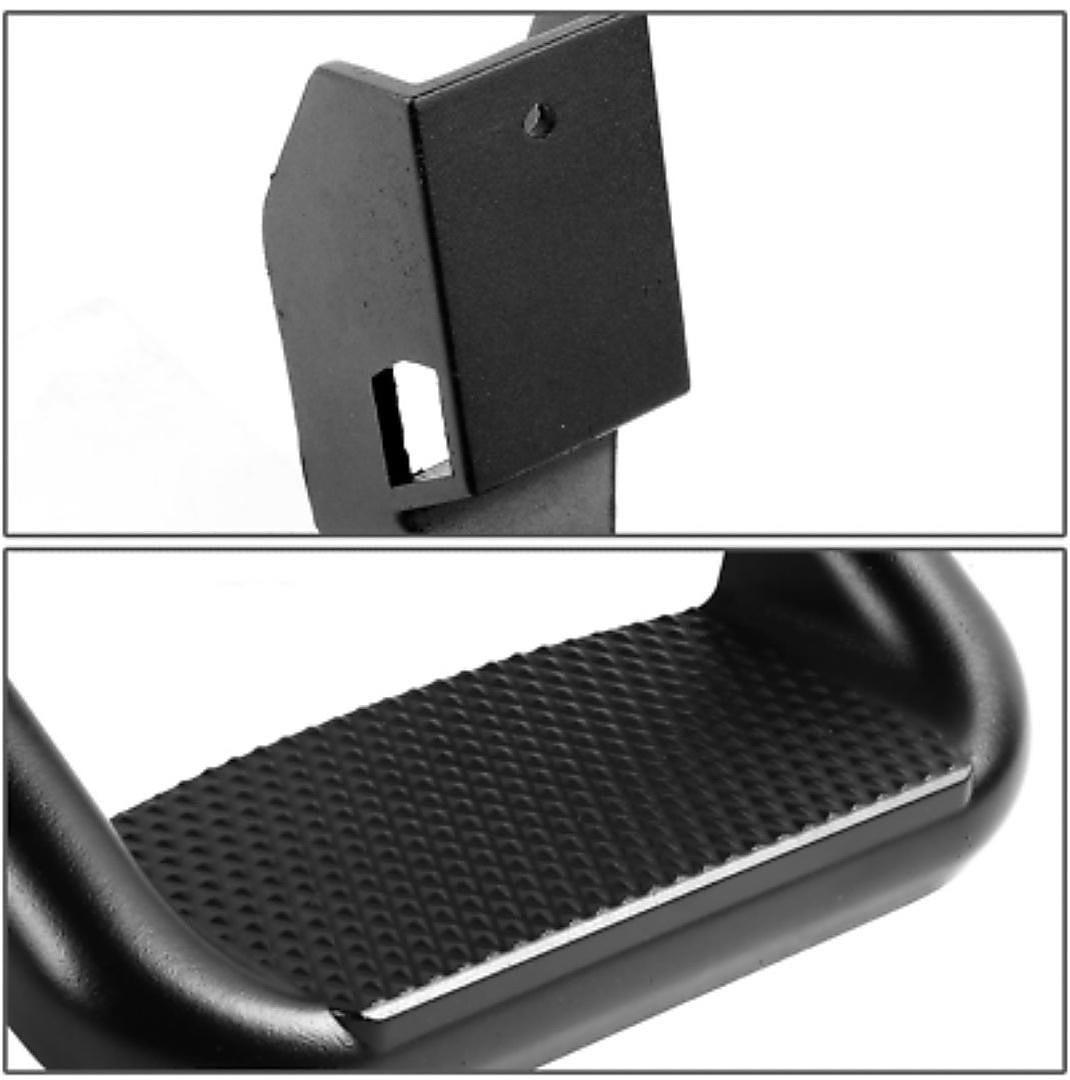 SSTEP-BK Pair Black Aluminum Side Hoop Steps Compatible With Most Pickups and SUV's, 12" L x 11" W x 8" H
