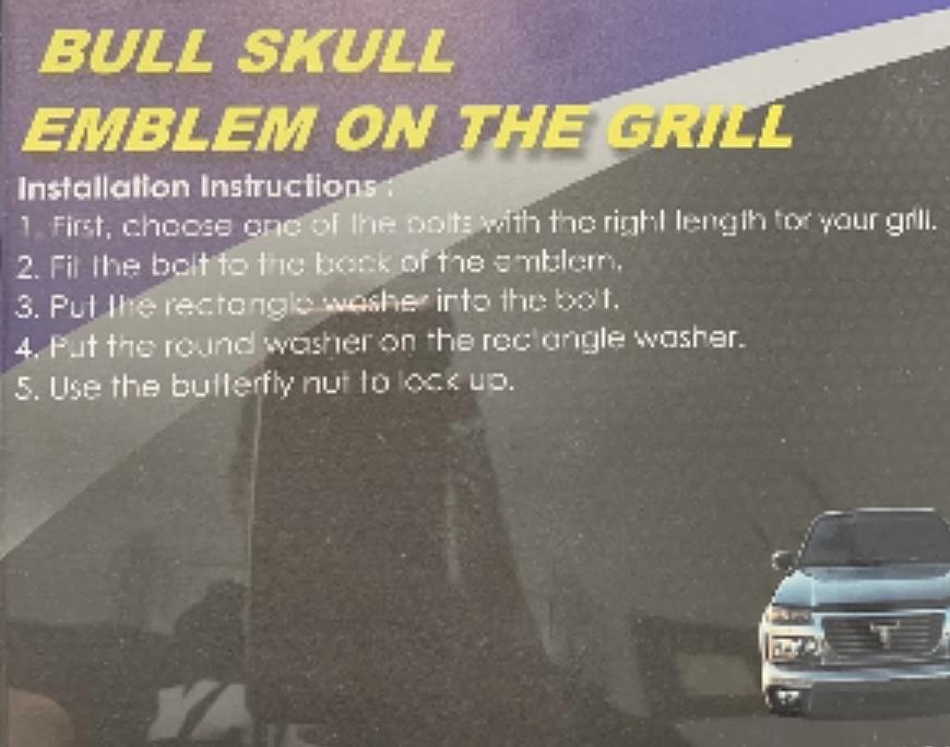 Bull Skull Emblem on grill