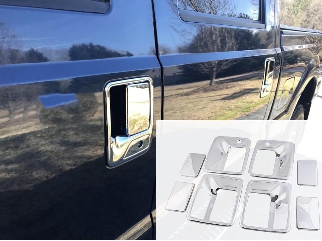 47-116‚Äì4 Chrome Door Handle Cover 4D W/Passenger Keyhole for 99-16 Ford F250/F350 Superduty / 00-05 Excursion 3M Tape