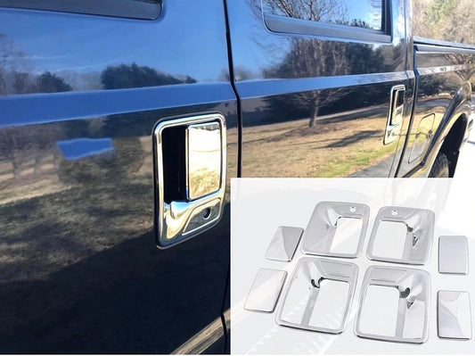 47-116‚Äì4 Chrome Door Handle Cover 4D W/Passenger Keyhole for 99-16 Ford F250/F350 Superduty / 00-05 Excursion 3M Tape