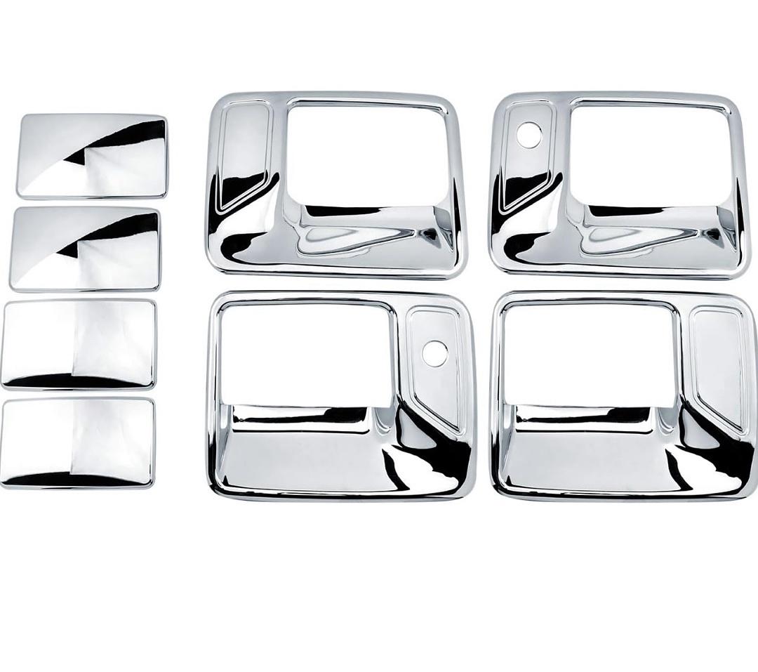 47-116‚Äì4 Chrome Door Handle Cover 4D W/Passenger Keyhole for 99-16 Ford F250/F350 Superduty / 00-05 Excursion 3M Tape