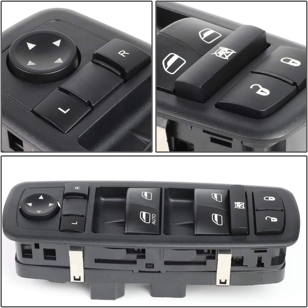 DODGE JOURNEY 2009-2010 DODGE NITRO 2007-2011 JEEP LIBERTY 2008-2012 Factory Style Driver Side Master Power Window Lifter Switch, Black