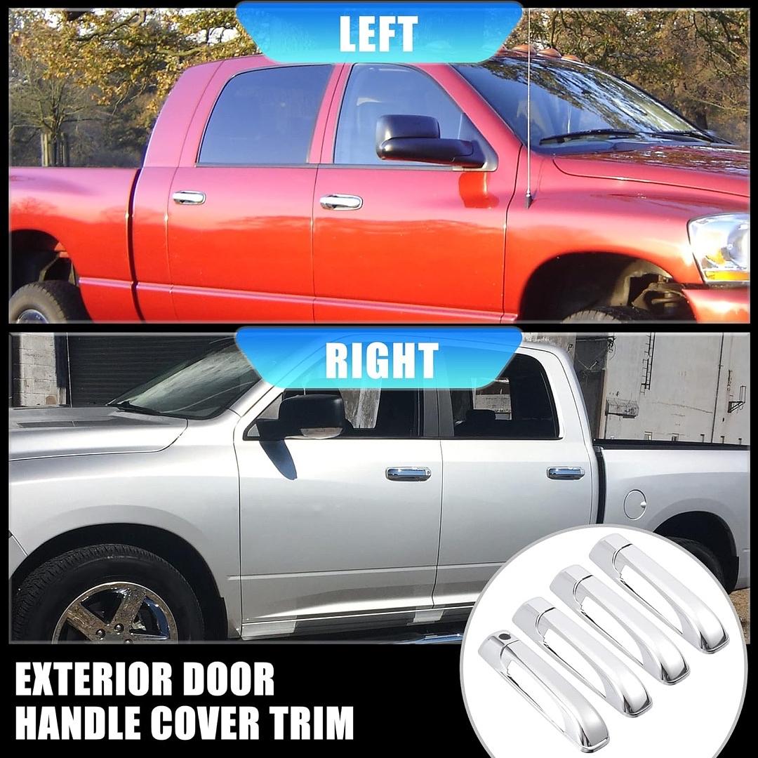 47-126-4 10-18 Dodge for Ram 1500 2500 3500 06-18 Jeep Grand Cherokee 4pcs Chrome Plated ABS Exterior Side Door Handle Covers