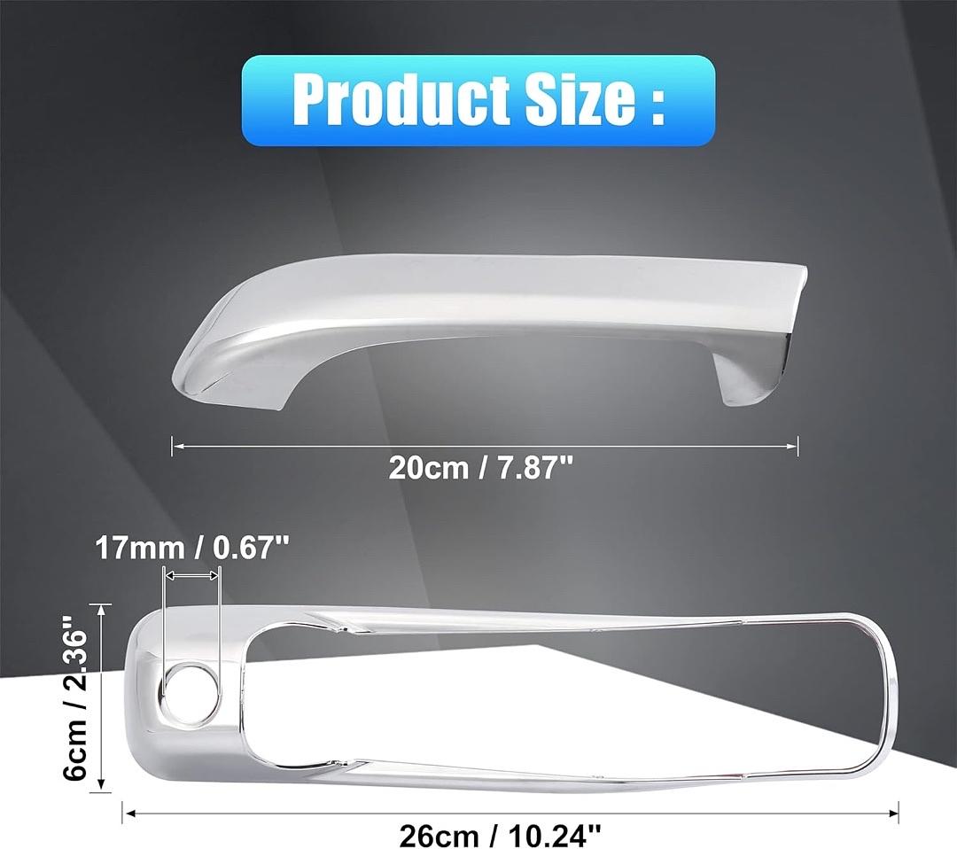 47-126-4 10-18 Dodge for Ram 1500 2500 3500 06-18 Jeep Grand Cherokee 4pcs Chrome Plated ABS Exterior Side Door Handle Covers