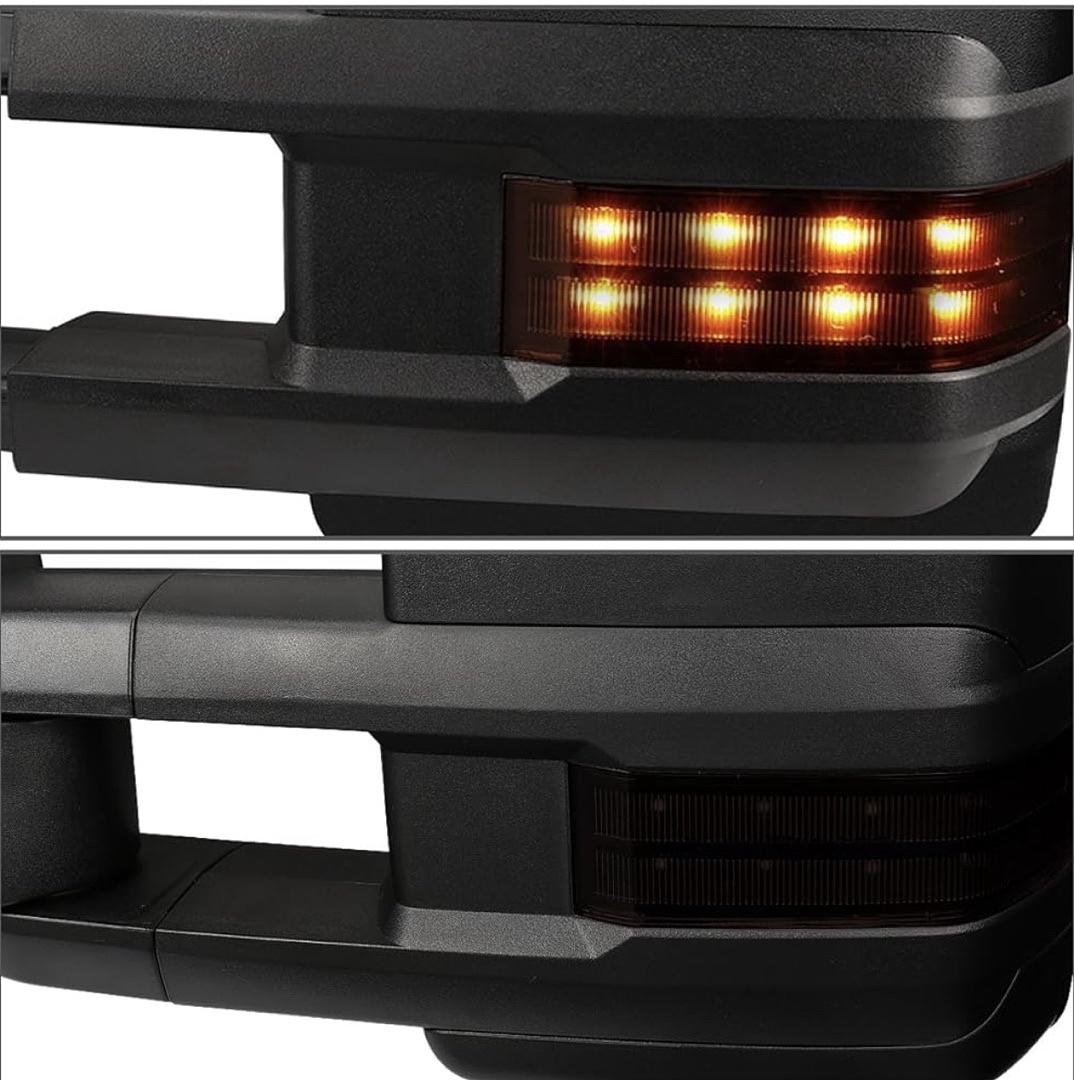 Powered Towing Mirror W/LED Smoked Turn Signal Compatible With 88-98 C/K 1500, 88-00 C/K 2500/K3500, Left Side IN PERSON ONLY
