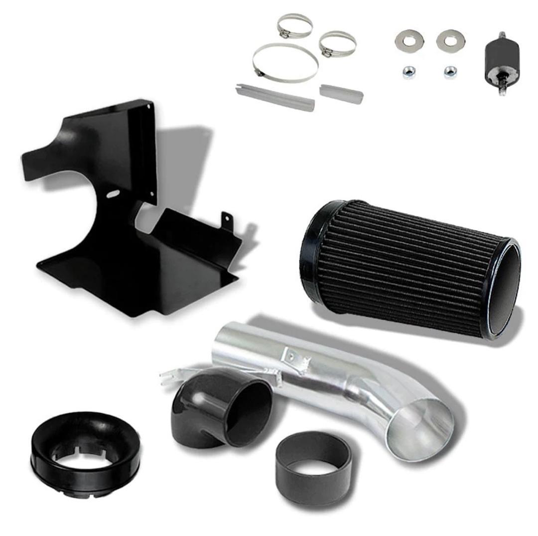 1999 to 2006 GMT800 V8 Truck/SUV 4" Aluminum Air Intake System (Red Filter / Black Pipe & Heat Shield)