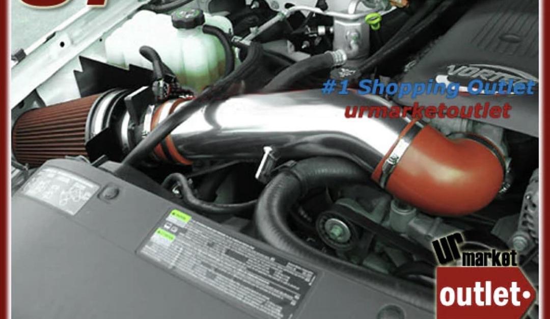 1999 to 2006 GMT800 V8 Truck/SUV 4" Aluminum Air Intake System (Red Filter / Black Pipe & Heat Shield)