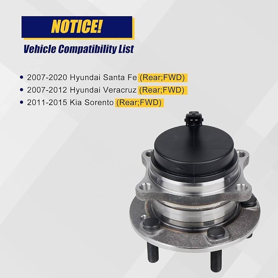 2007-2020 Hyundai Santa Fe(Rear;FWD),2007-2012 Hyundai Veracruz(Rear;FWD),2011-2015 Kia Sorento(Rear;FWD)