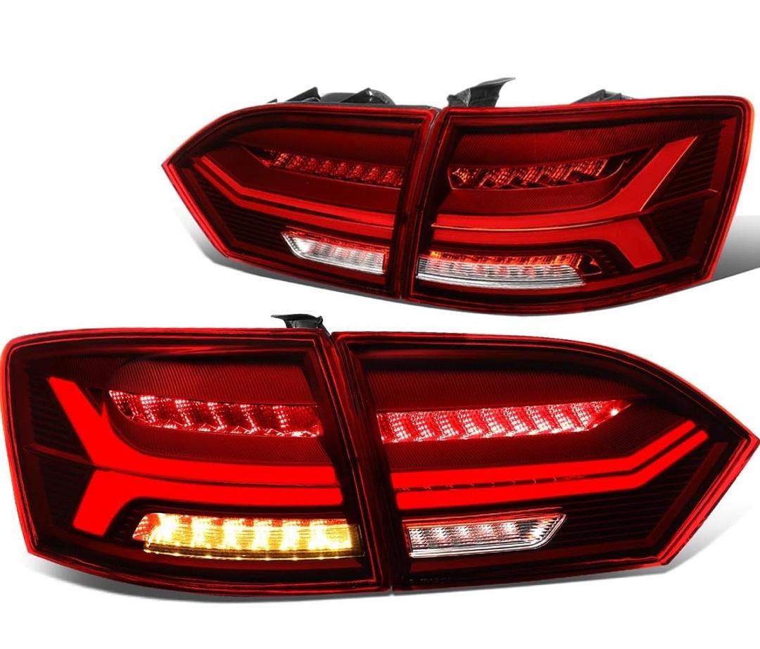 11-14 VW Jetta MK6 3D LED Tube [Sequential Signal] Tail Lights - Red Clear