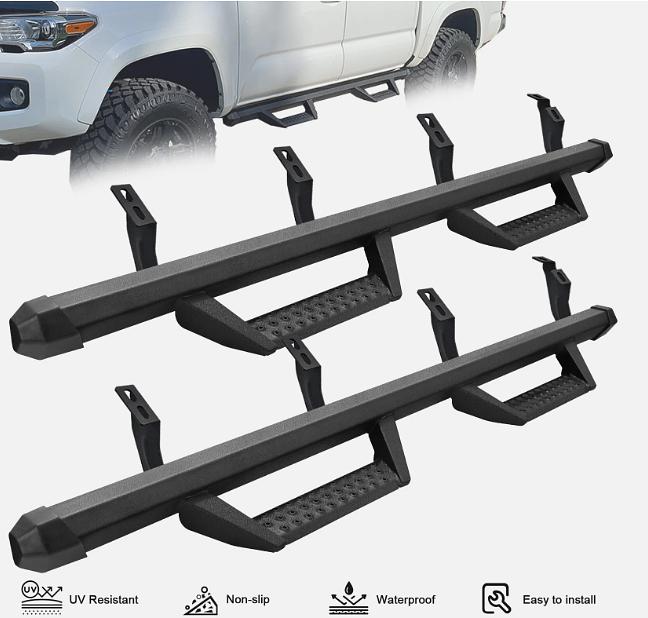 24+ Toyota tacoma crew cab style running boards textured