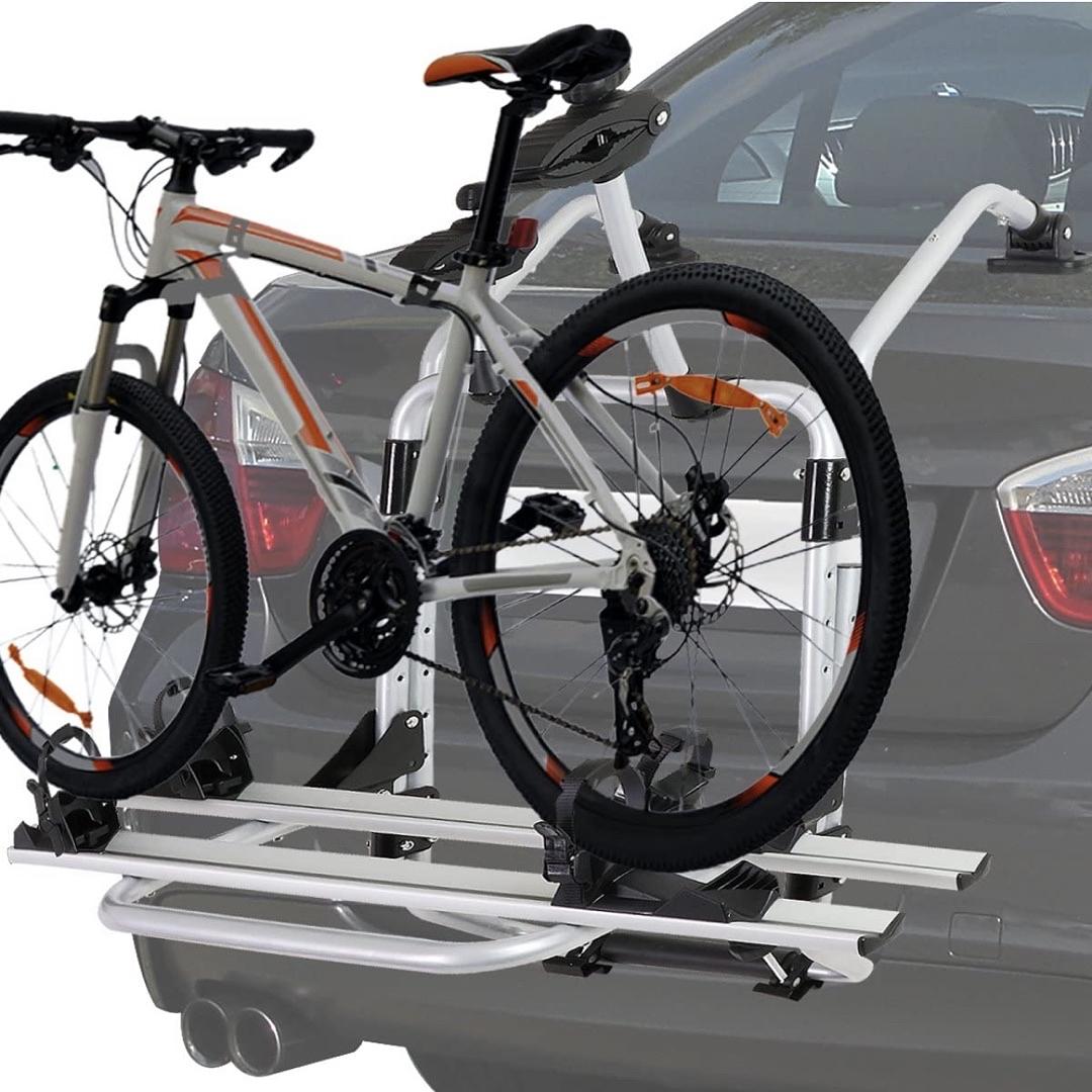 Rear Trunk Mount 2-Bike/Bicycle Rack Carrier, Powder Coated, Silver Universal