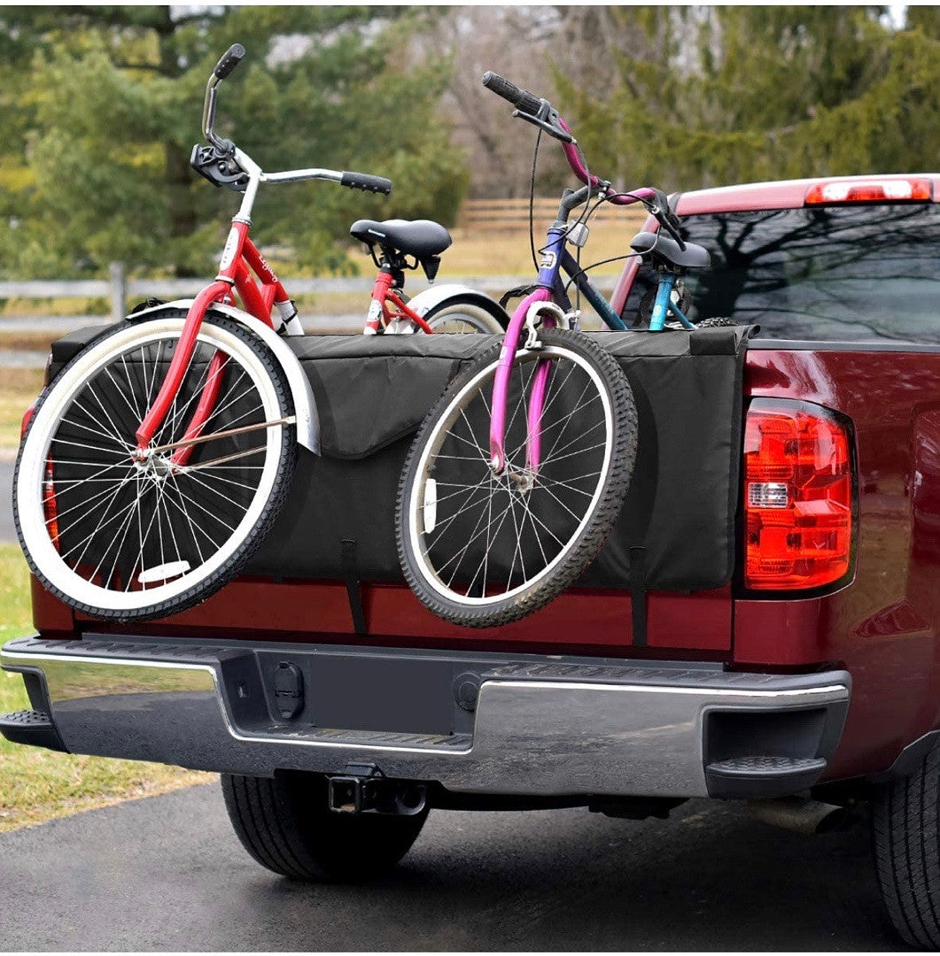 TGP-XL Bike cover Universal full size trucks 61" Waterproof Pickup Truck Bed Tailgate Ped with Bike Racks, Black