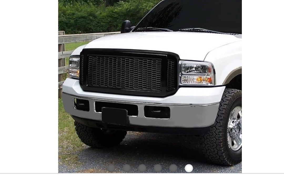 05-07 Ford F250 F350 F450 F550 Super Duty Front Grille - Badgeless Honeycomb Mesh - Black
