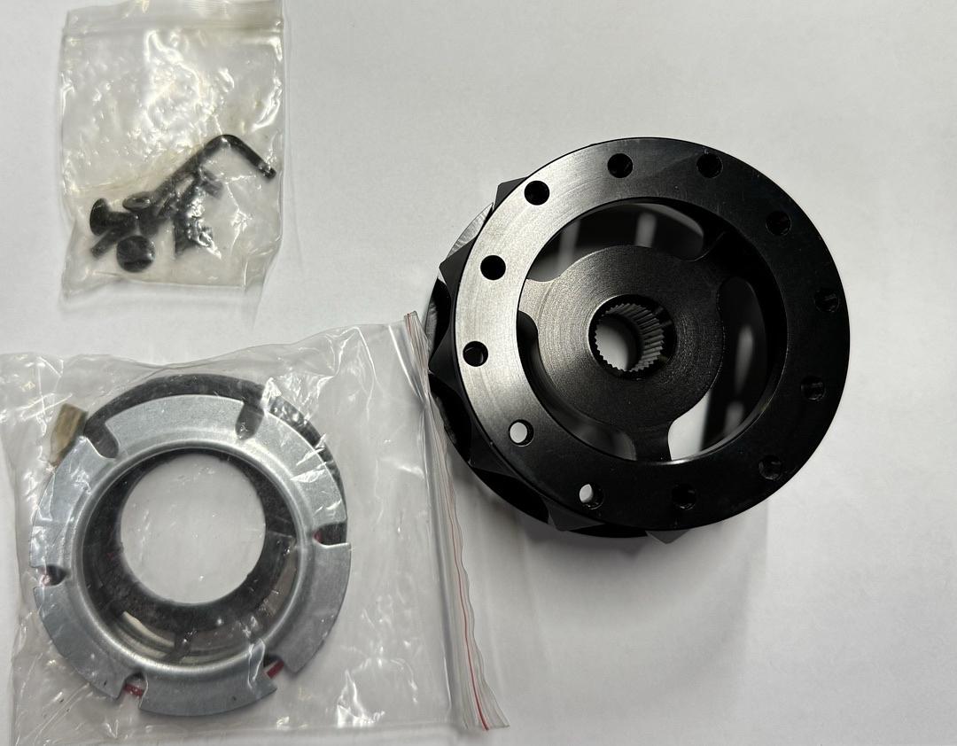 2" 6-Bolt Aluminum Steering Wheel Hub Adapter Black Compatible with 90-98 Talon / 90-03 Eclipse / 85-89 Galant Mighty Max