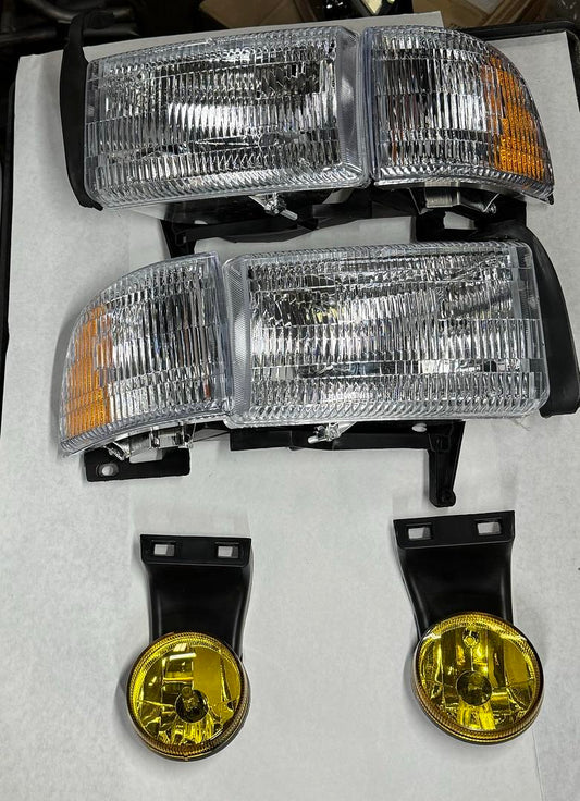 94 to 2001 Dodge Ram Headlights plus fog light set
