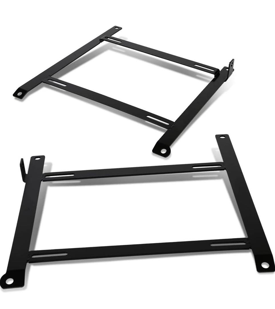 Pair of Low Mount Tensile Steel Seat Brackets Compatible with 00-05 S2000, Black