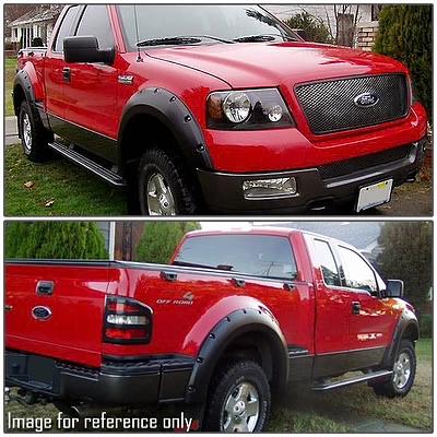 04-08 Ford F-150 Pocket-Riveted Style Side Fender Wheel Flares black 4 Piece