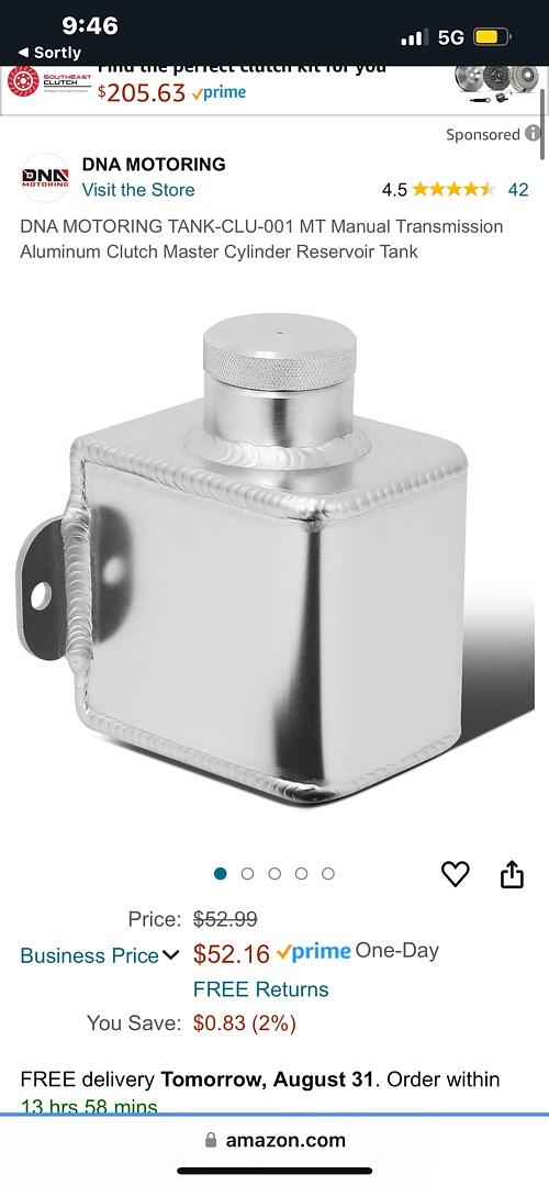 MT Manual Transmission Aluminum Clutch Master Cylinder Reservoir Tank