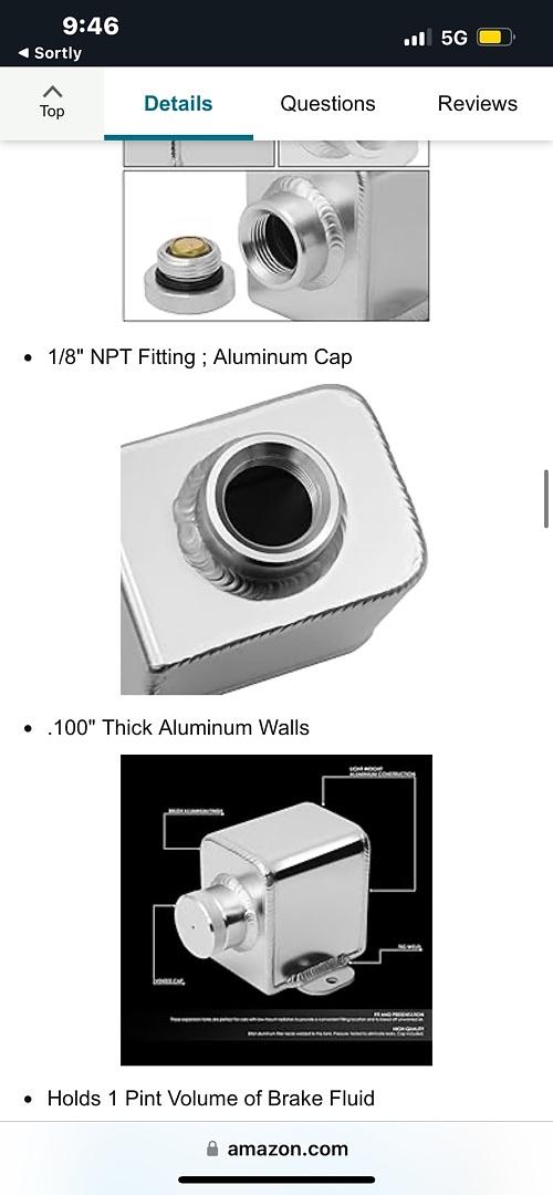 MT Manual Transmission Aluminum Clutch Master Cylinder Reservoir Tank