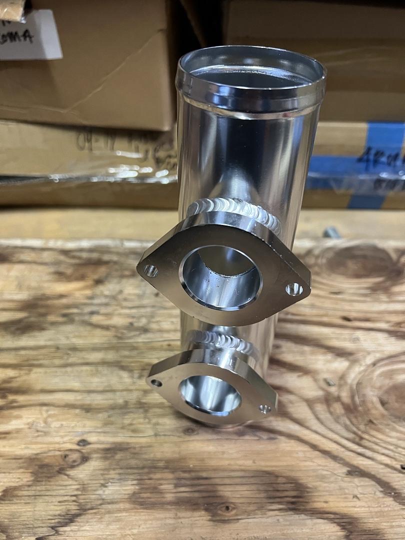 2.5" Turbo Blow Off Type-S RS RZ BOV Style Adapter Dual Flange Adapter Pipe (Silver)