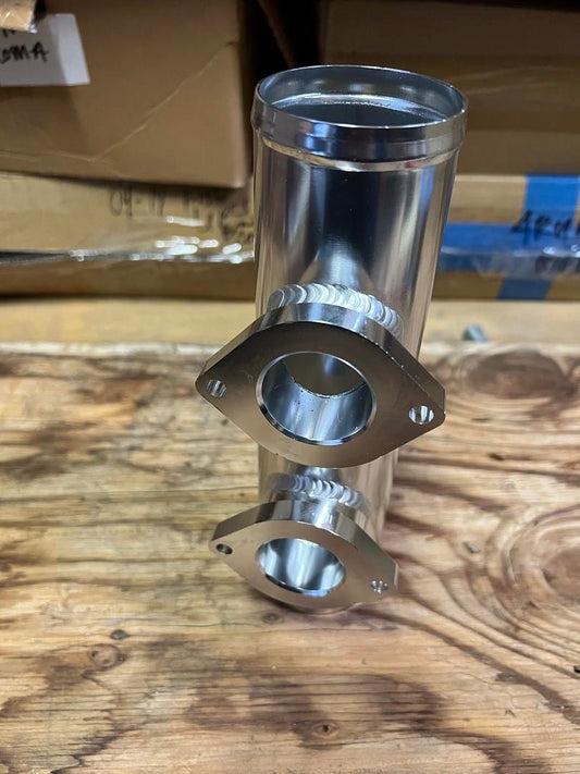 2.5" Turbo Blow Off Type-S RS RZ BOV Style Adapter Dual Flange Adapter Pipe (Silver)