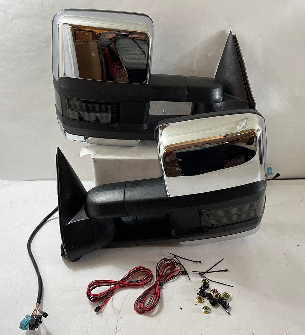 03-06 chevy silverado chrome / amber towing mirrors