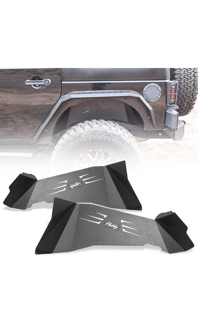 07-18 Jeep Wrangler JK/ JKU Unlimited 2WD & 4WD, Rear Inner Fender Liners Offroad Powder Coated Steel Splash Guards