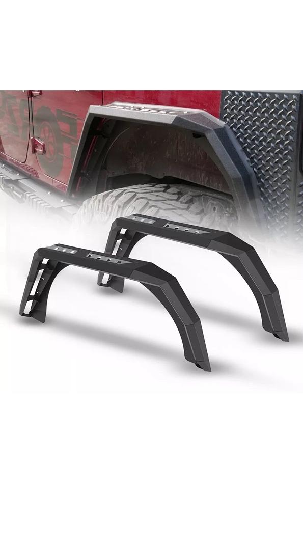 07-18 Jeep Wrangler JK Textured Rear Fender Flares Powder Coated Steel