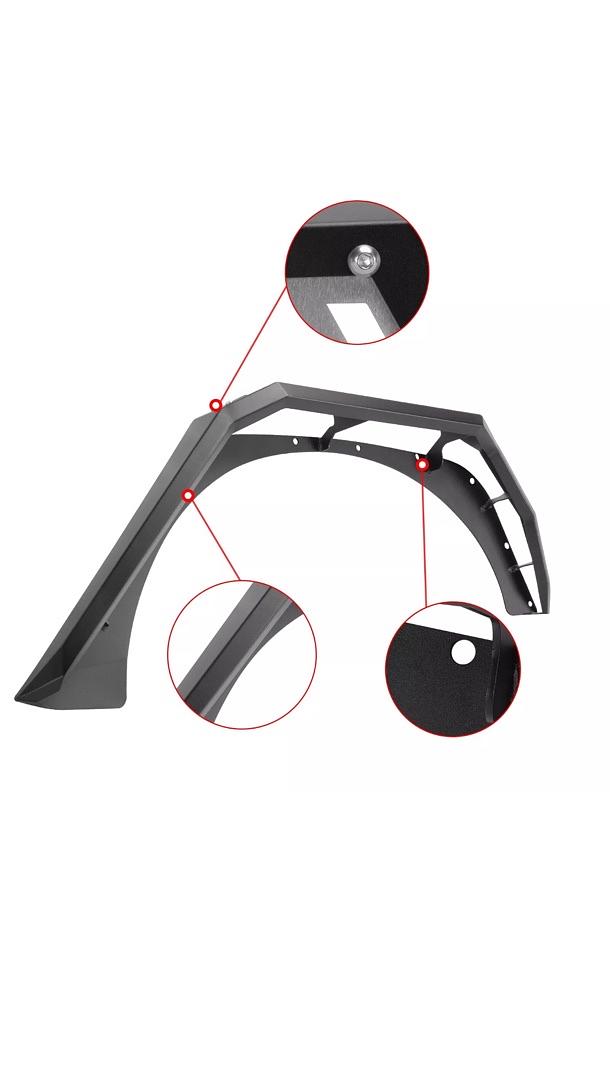 07-18 Jeep Wrangler JK Textured Rear Fender Flares Powder Coated Steel