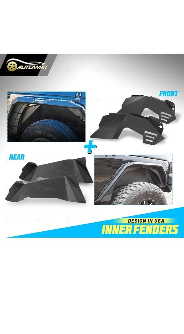 07-18 Jeep Wrangler JK, Black Powder Coated Inner Fender -Steel